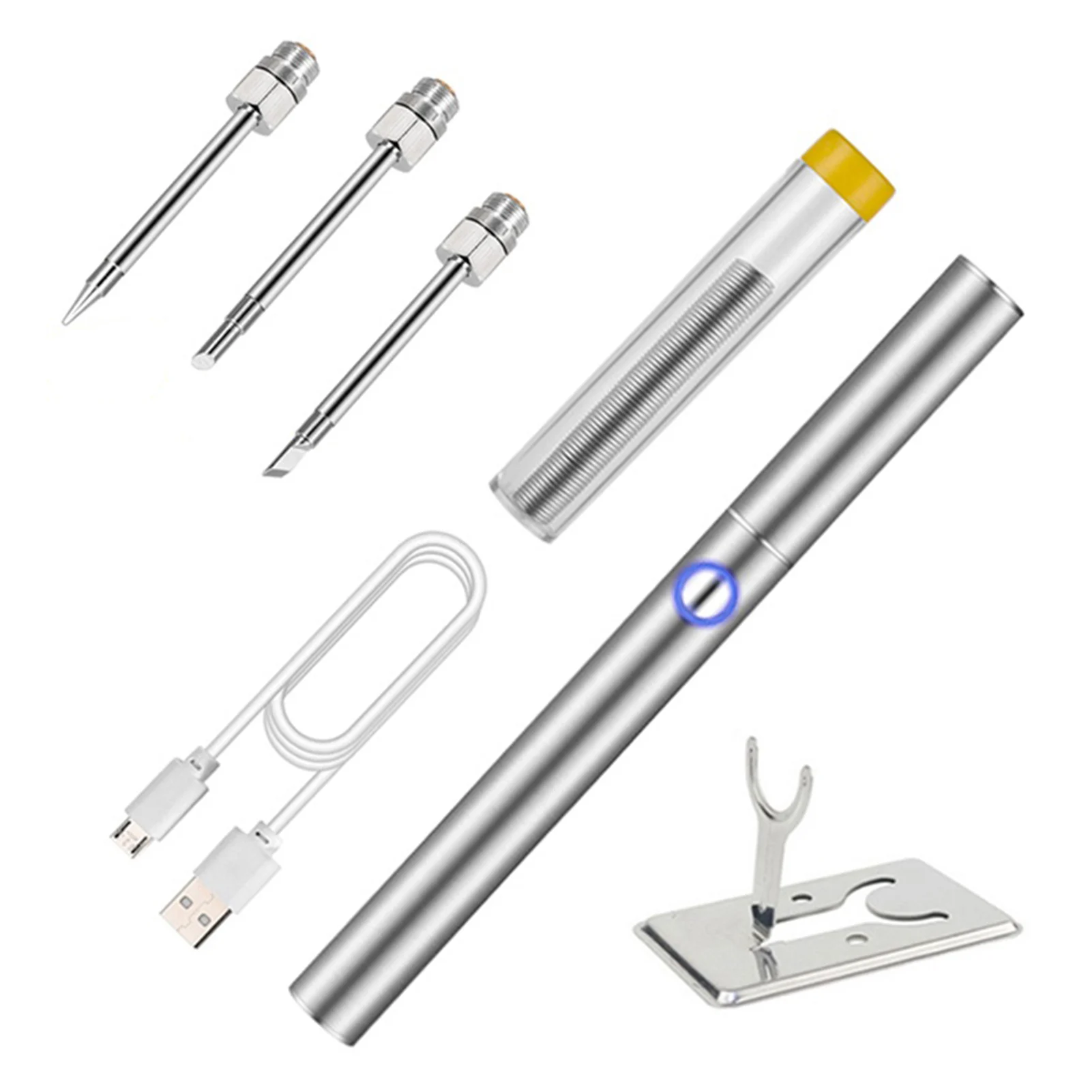 

Durable USB Battery Powered Wireless Soldering Iron Kit Stainless Steel Welding Tool Adjustable Temperature Handheld Electronic