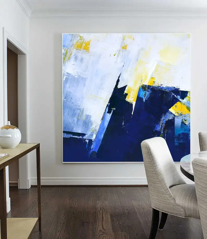 

Large Abstract Blue Oil Painting,Super Texture Palette Abstract Oil Painting Canvas,Abstract Painting,Blue Abstract Canvas Oil