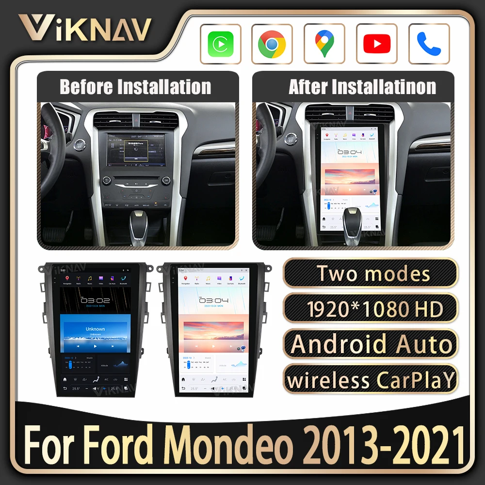 

Автомобильная магнитола с сенсорным экраном 13,6 дюйма для Ford Mondeo 2013-2021, Android 11, мультимедийный плеер, головное устройство