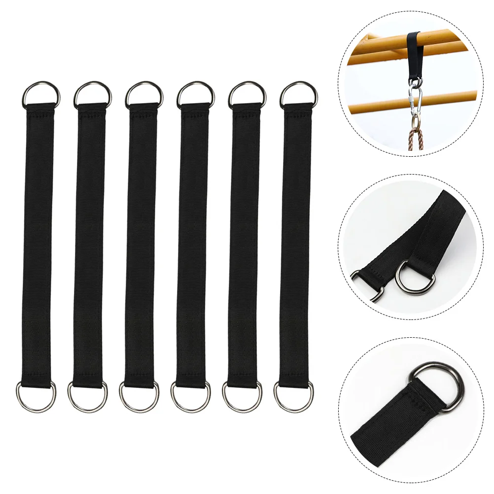 

6 Pcs Swing Connection Belt Camping Hammock Straps Hammocks Chair Hanging Rope Stainless Steel Mesh Stand