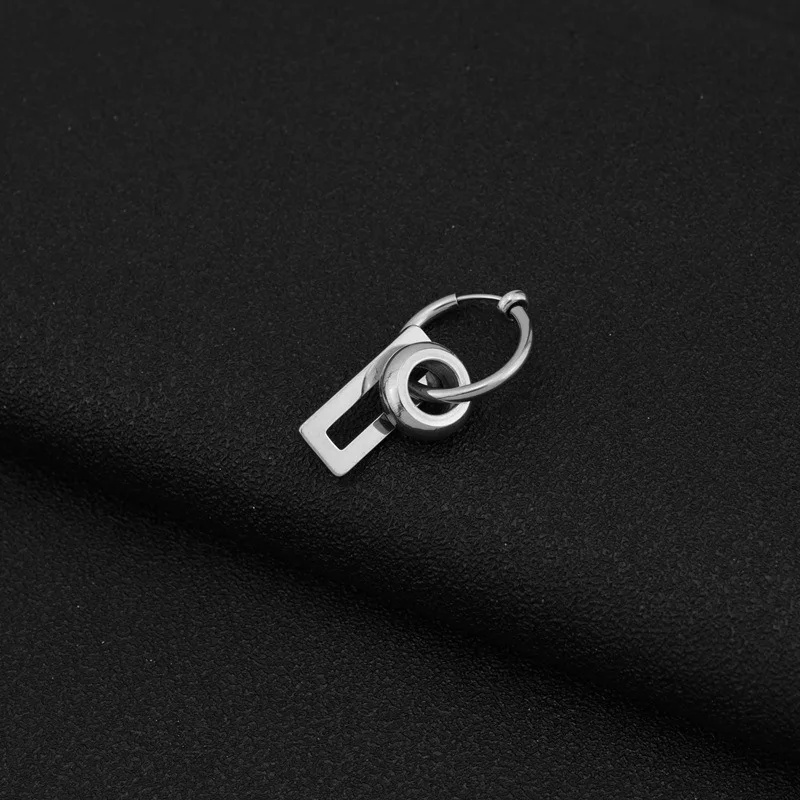 Стальные серьги с подвеской-идолом Кпоп с бисером, гранж, хип-хоп, рэп, цепью и кисточкой, круглые серьги-штифты с подвеской, корейский днк, женские и мужские, крепление на ухо.