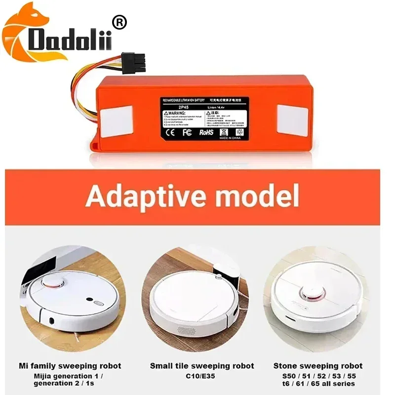 Аккумулятор большой емкости 14 4 В 12800 мАч для пылесоса Xiaomi Roborock S55 S60 S65 S50 S51 S5 MAX S6