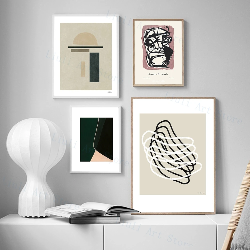 Abylon букет плакат Геометрические линии галерея настенная выставка