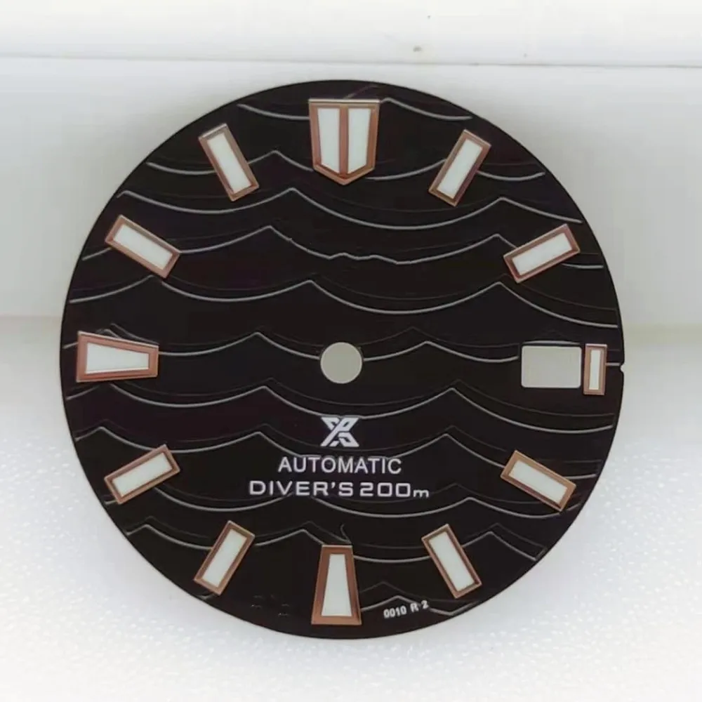 NH35 Dial Green Luminous Abalone Modified NH36 Movement Matte Pattern Literally Watch Accessories Size 28.5mm