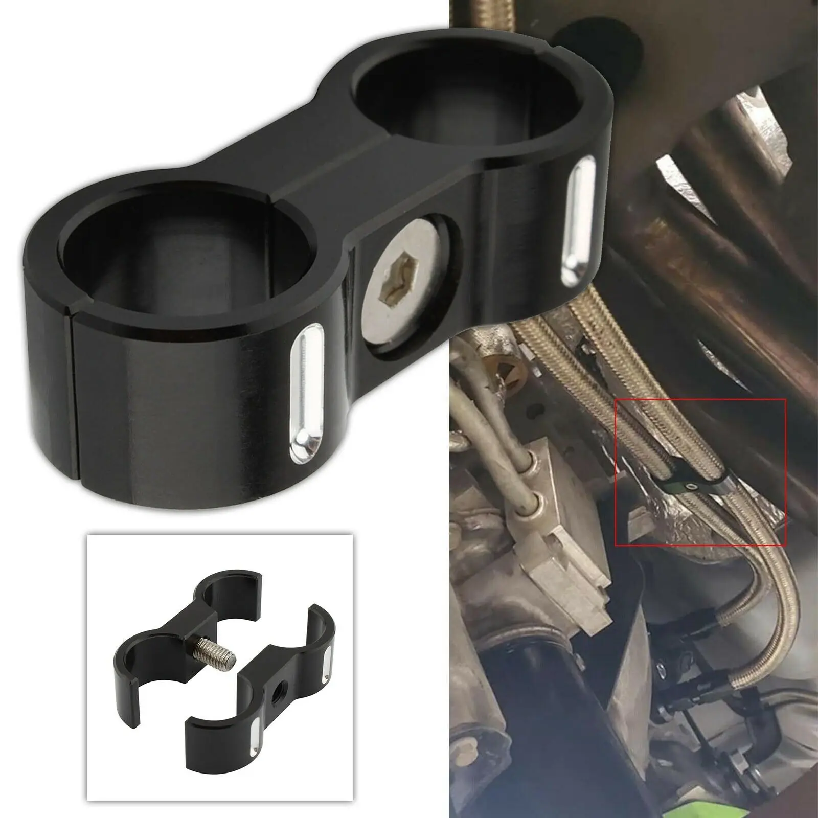 

AN6 Hose Separator Clamp Fuel Fixed Compatible Pipe Components Autobike Divider