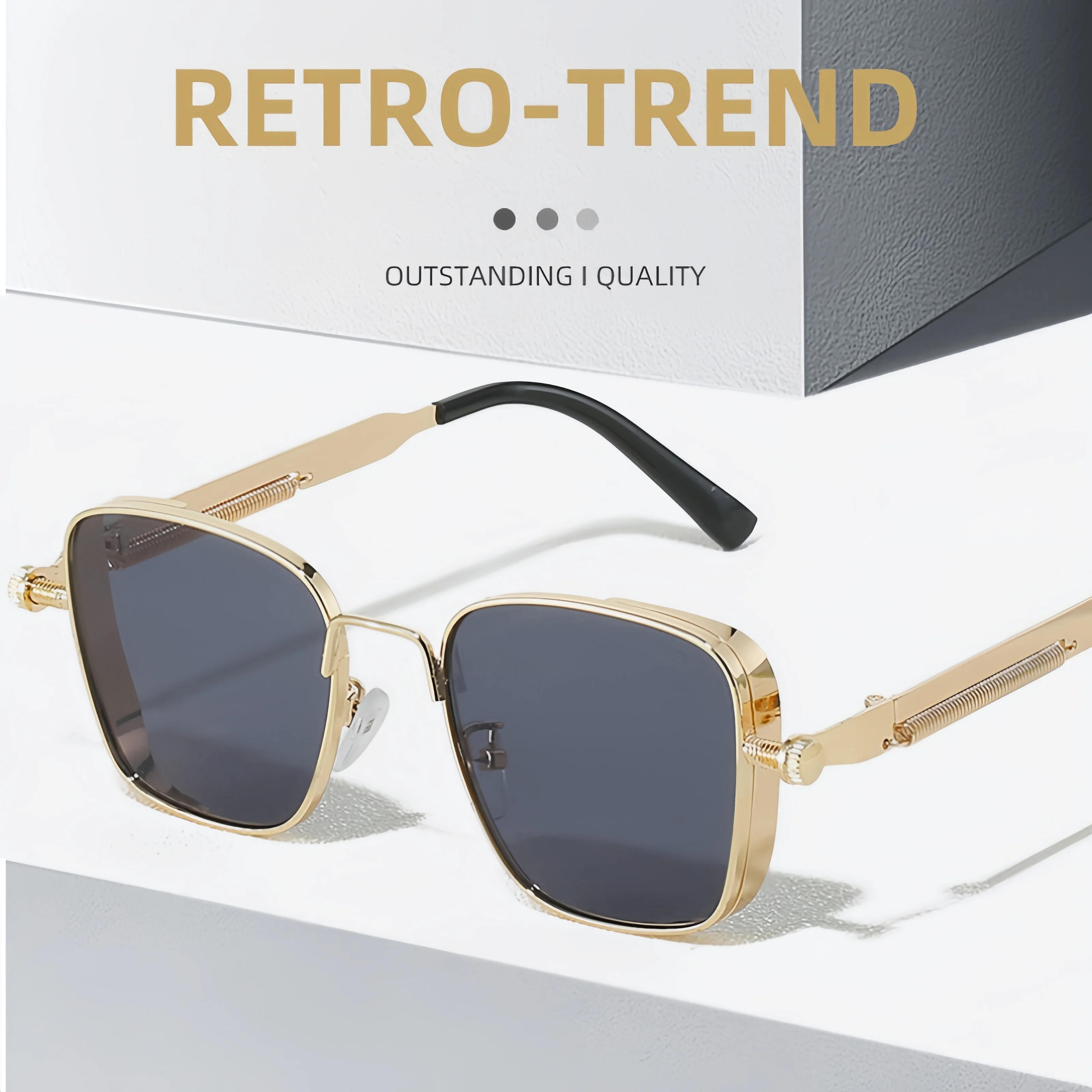 Металлические солнцезащитные очки Steampunk для мужчин