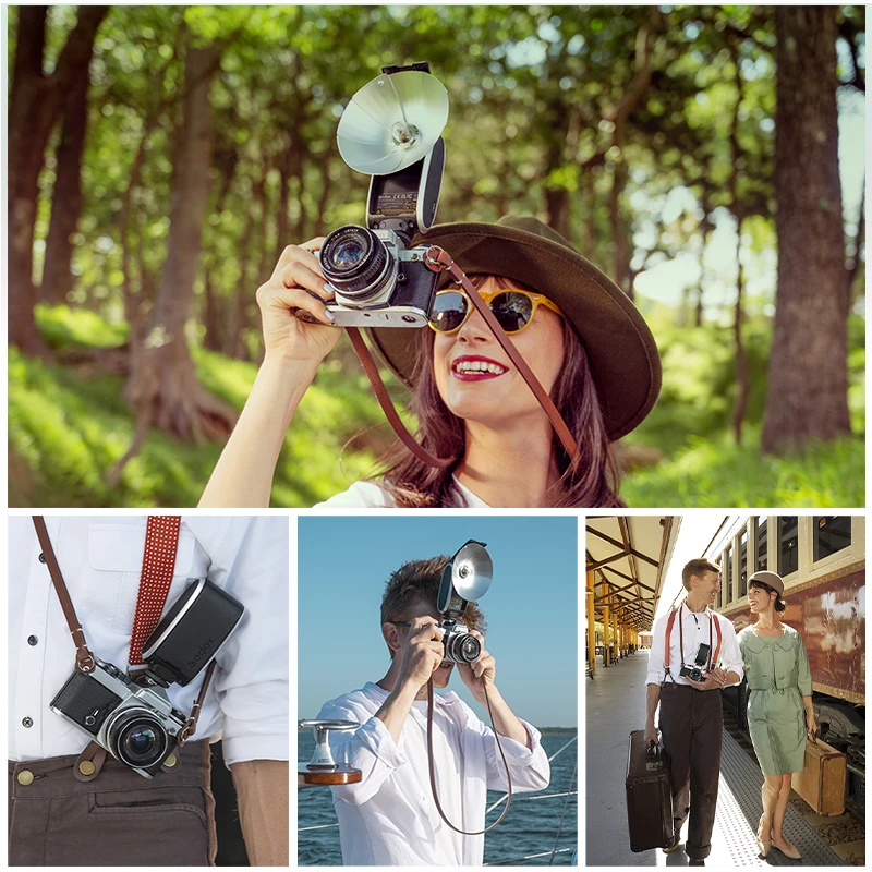 Godox Lux Senior Ретро-вспышка для камеры GN14 1700 мАч 6000 К ± 200 7 уровней A/M Speedlight Портативная