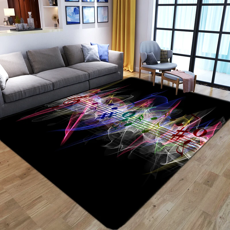 

Ковры 3D Dreamlike с музыкальными символами для гостиной, большой коврик для украшения дома, коврик для спальни, нескользящий коврик для ванной, П...