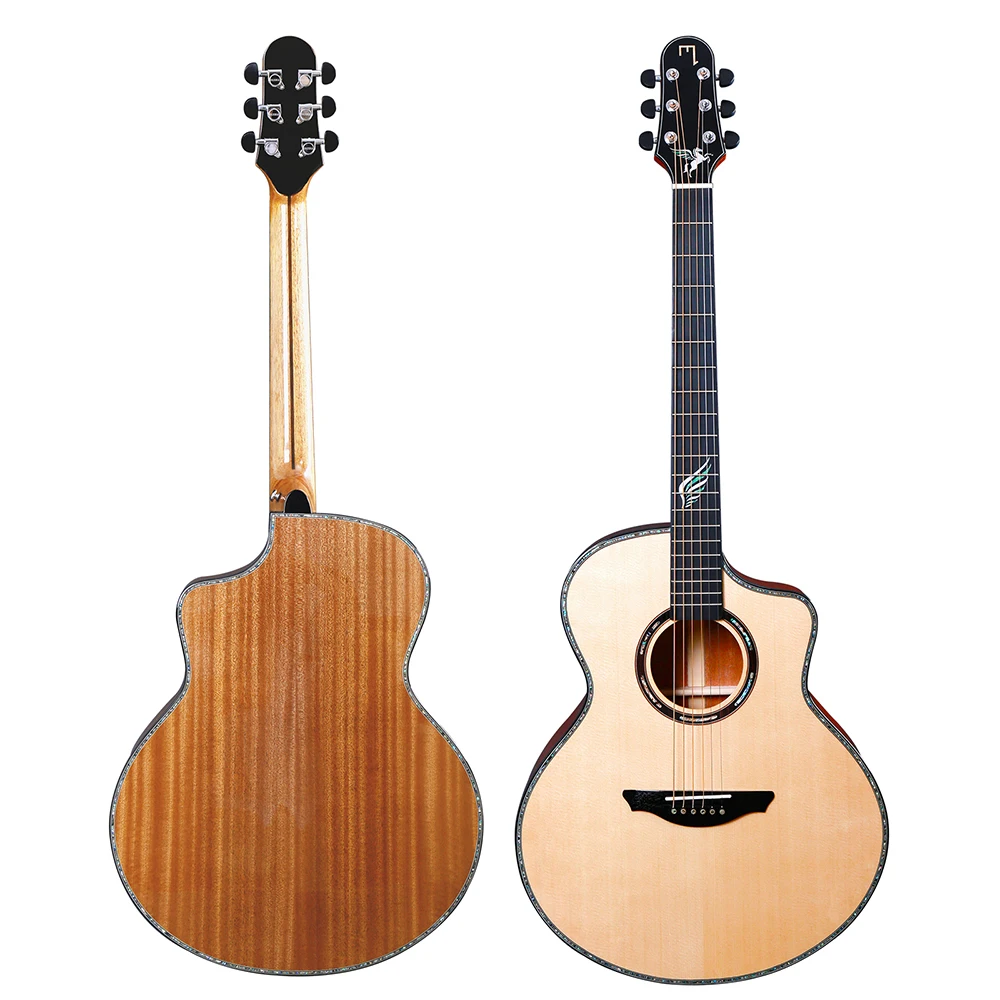 

40 Inch Veneer Acoustic Guitar Spruce Wood Panel Mahogany Backplane High Quality Beginner Gig Guitar Wood Color Folk Guitar