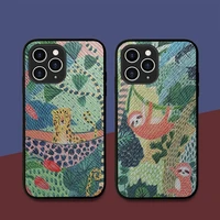 cute cartoon anime sloth leopard phone case hard leather case for iphone 11 12 13 mini pro max 8 7 plus se 2020 x xr xs coque
