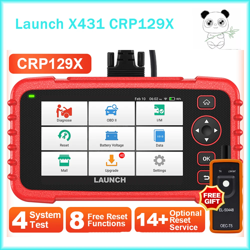 Считыватель кодов Launch X431 CRP129X OBD2, диагностические инструменты для двигателя ABS SRS AT Oil SAS EPB TPMS Reset Creader129X OBDII launch