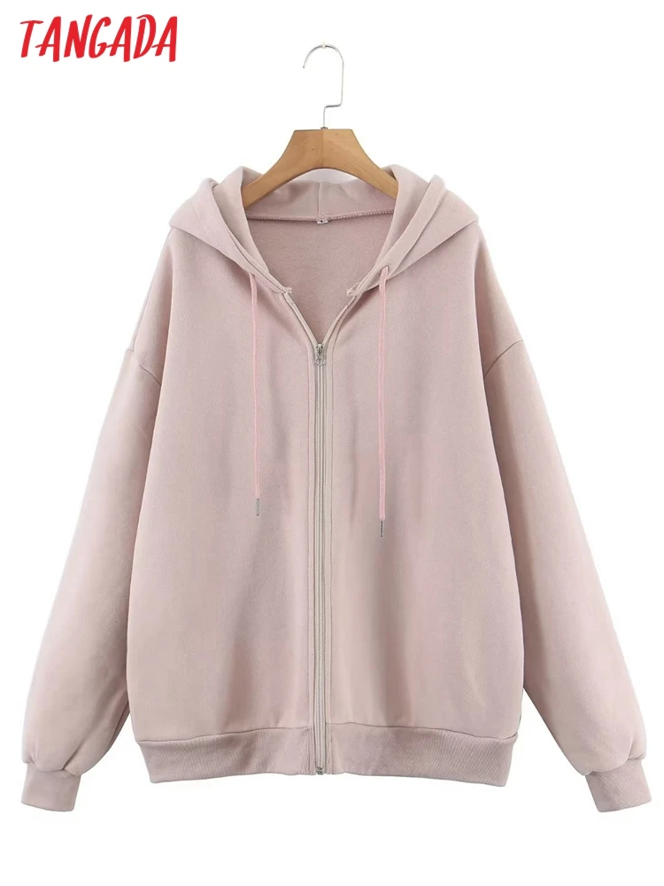 

Tangada Women Hoodie Sweatshirts Autumn Winter Fashion 2022 Oversize Ladies Pullovers Hooded Jacket 3Z27
