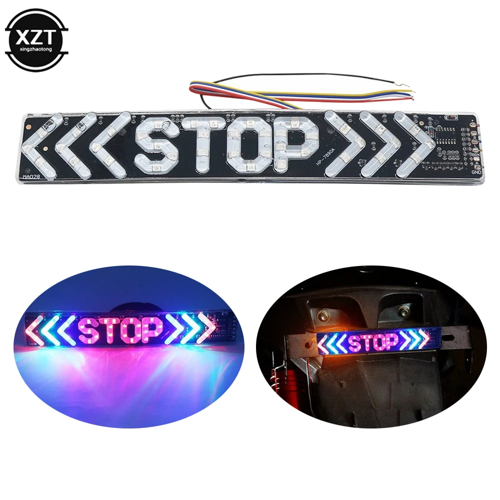

1PC LED Motorcycle Light Flash STOP Moto Indicator Lamps Brake Turn Signal Driving Taillights 12V Universal Warning Day Supplies