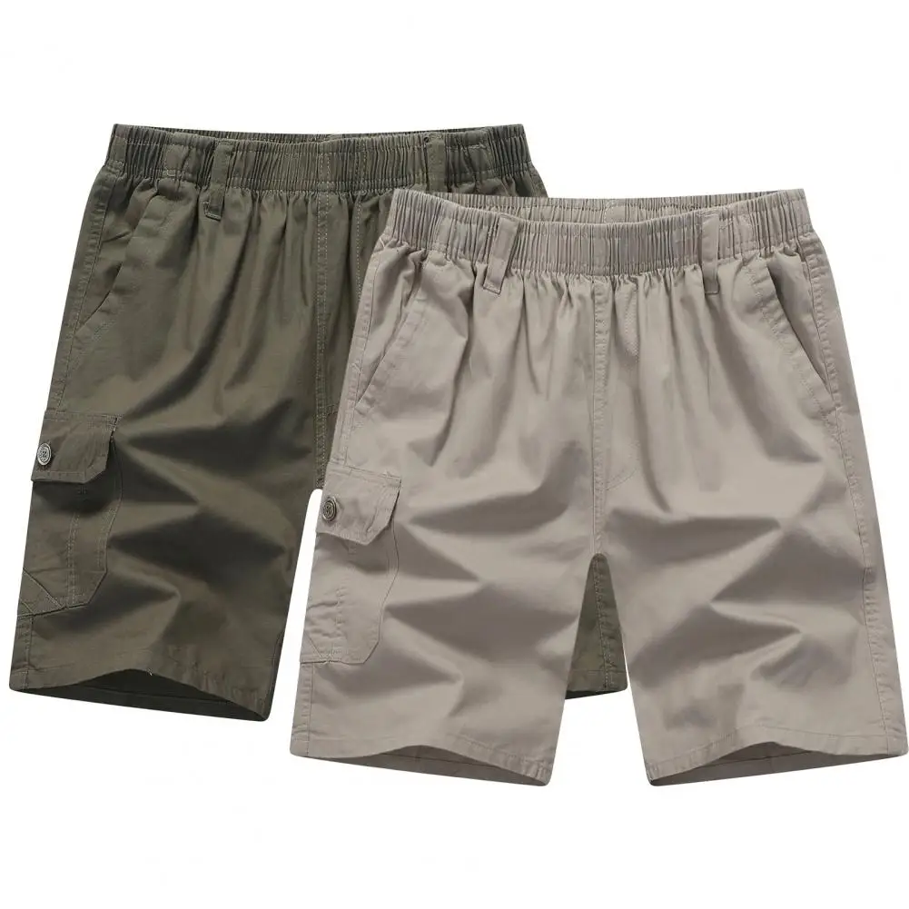 

Classic Men Shorts Skin-touching Pockets Quick Drying Pure Color Men Summer Shorts Casual Shorts Sportwear