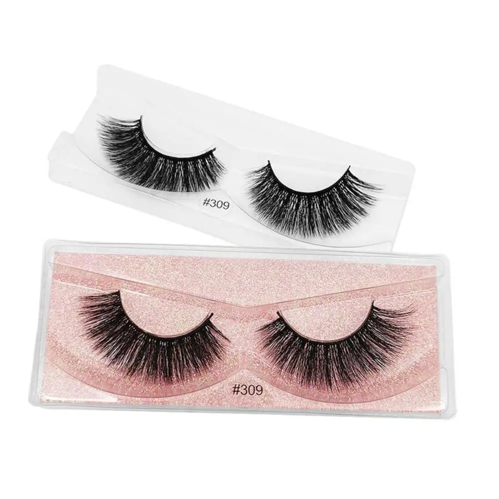 

2pair New Handmade Fuffy Lashes Women Beauty Thick Long Eye Lashes False Eyelashes Eye Extension Faux Mink Eyelashes