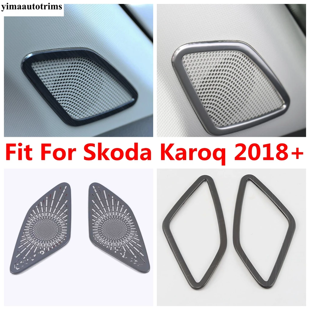 

2Pcs Dashboard A Pillar Speaker Stereo Bezel Frame Decor Cover Trim Car Styling Accessories Interior For Skoda Karoq 2018 - 2022