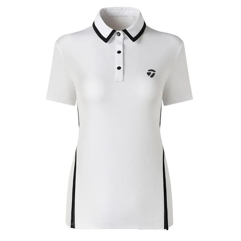 Summer Women's Golf T-shirt Elastic Fast Dry Ladies Golf Polo Shirt Sport Slim Short Sleeve Top Woman High Quality Golf Clothing