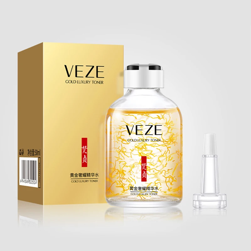 

24K Gold Line Carving Toner Hydrate Moisturizing Firm Skin Whitening Collagen Toner Shrink Pores Anti-Wrinkle Facial Serum Care