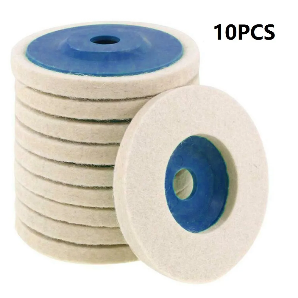 

10Pcs 4" Wool Polishing Wheel Buffing Pad Angle Grinder Wheel Felt Polish Grindering Clean Disc 100x16mm For 100 Angle Grinder