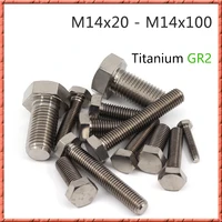 10pcslot titanium external hex bright bolt din933 m1420253035100mm outer hexagon head screw pure titanium alloy anti rust