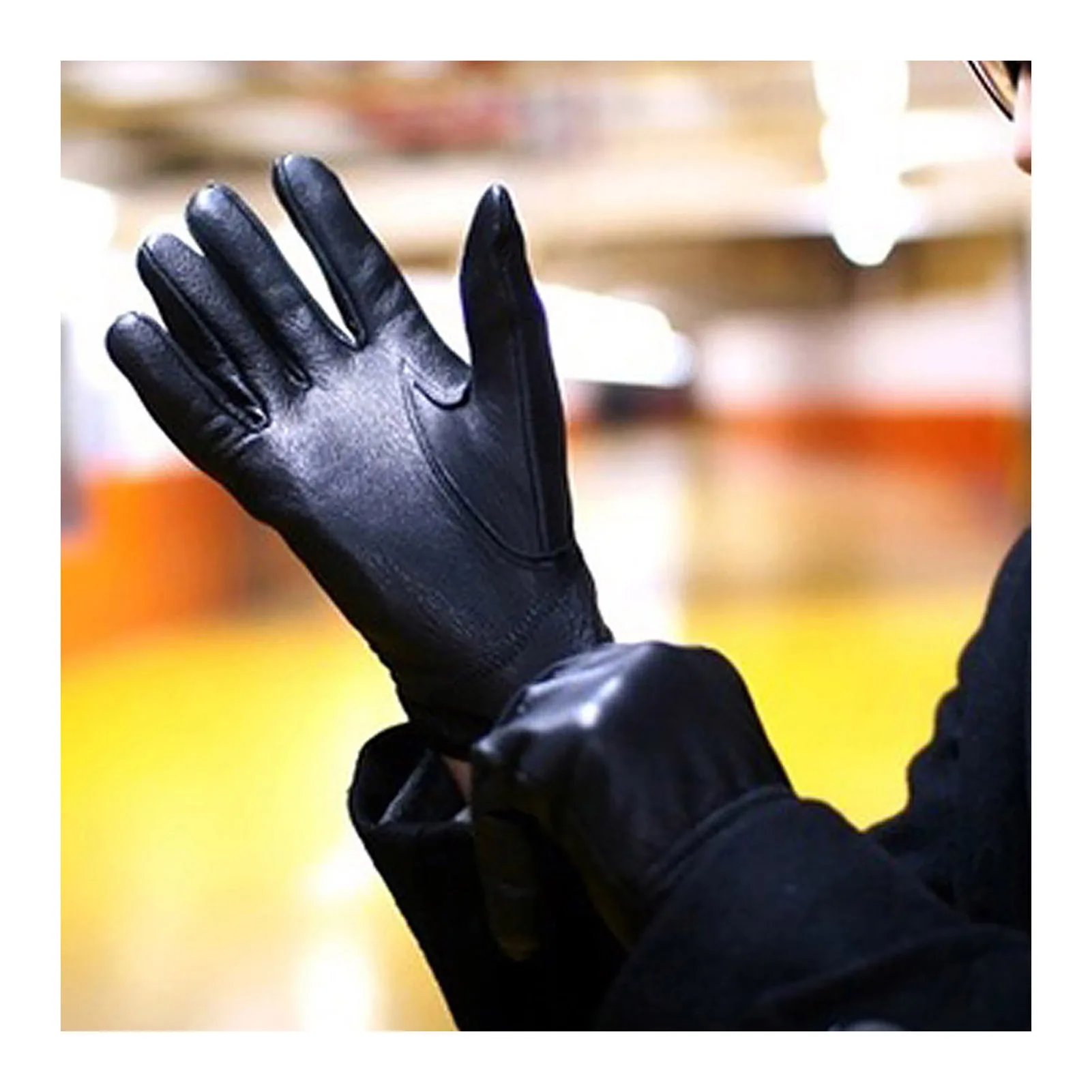 Leather Winter Gloves for Men With Elegant and Authentic Material for Men Riding Winter Accessories SDI99