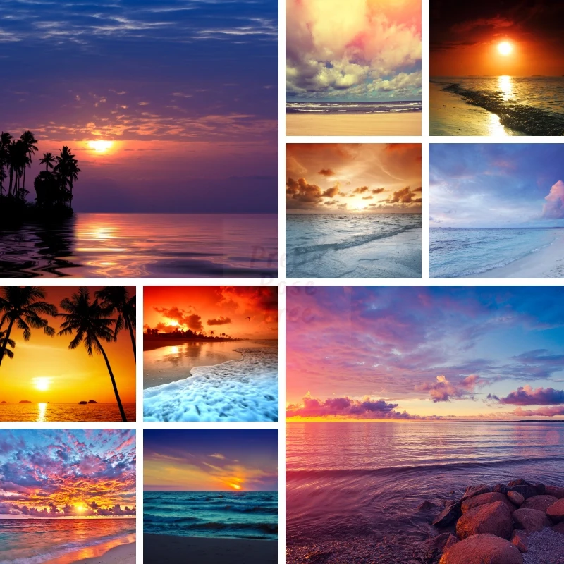 

Beauty Natural Scenery New 2022 5D Diamond Painting Kit Full Diamond Art Mosaic Home Decor Setting Sun Beach Coast Novelties