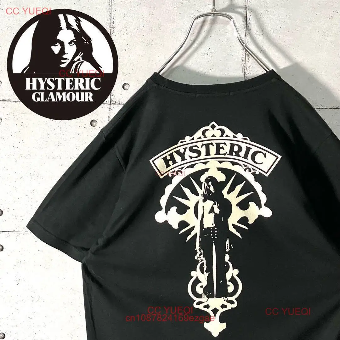 Сделанная в Японии гистерическая черная футболка с принтом на спине для девушек