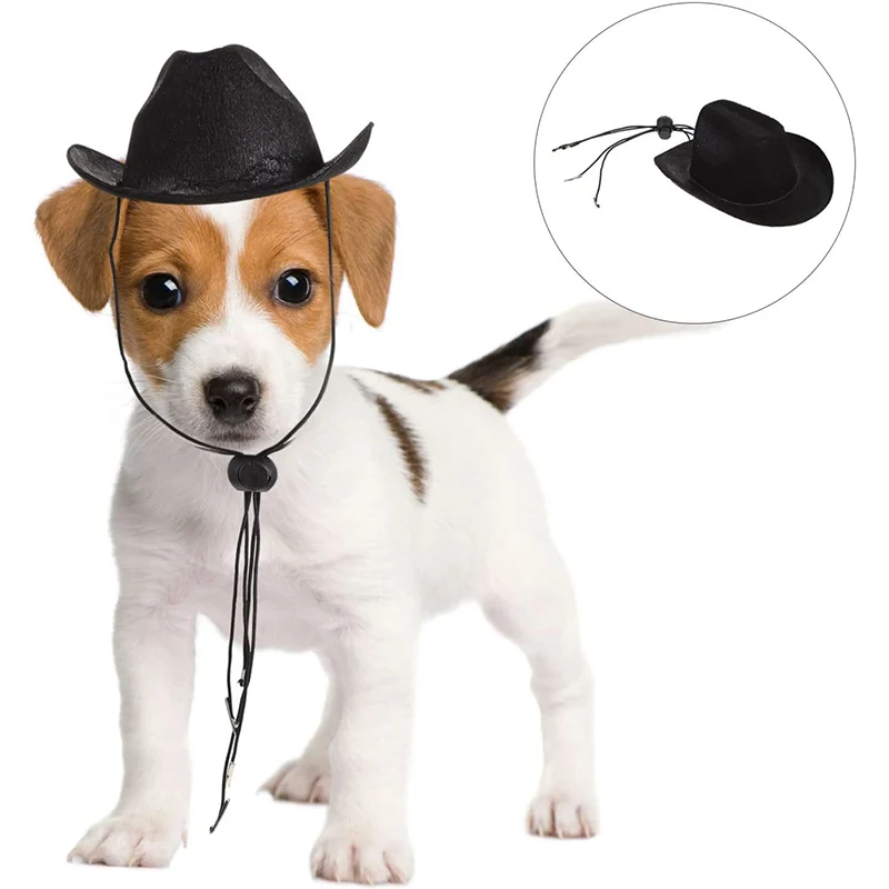 Pet Cowboy Costume Hat and Bandana Funny Dog Cat West Cowboy Hats Pet Halloween Birthday Party Cosplay Grooming Accessories images - 6