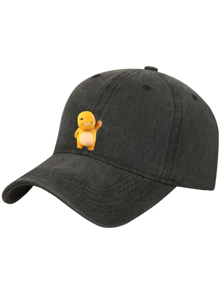 Milk Dragon Seven Cartoon Baseball Cap Boys and Girls Cute Sun-Proof Cricket-cap Hat Tide Washed Retro Distressed