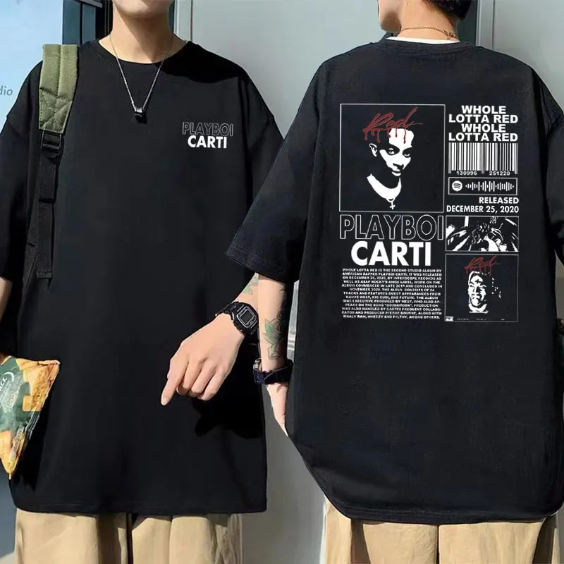 

Rapper Playboi Carti Whole Lotta Red Graphic T-Shirts Mens Casual Short Sleeve Fashion Men Tees Male Hip Hop Oversized Tee Shirt