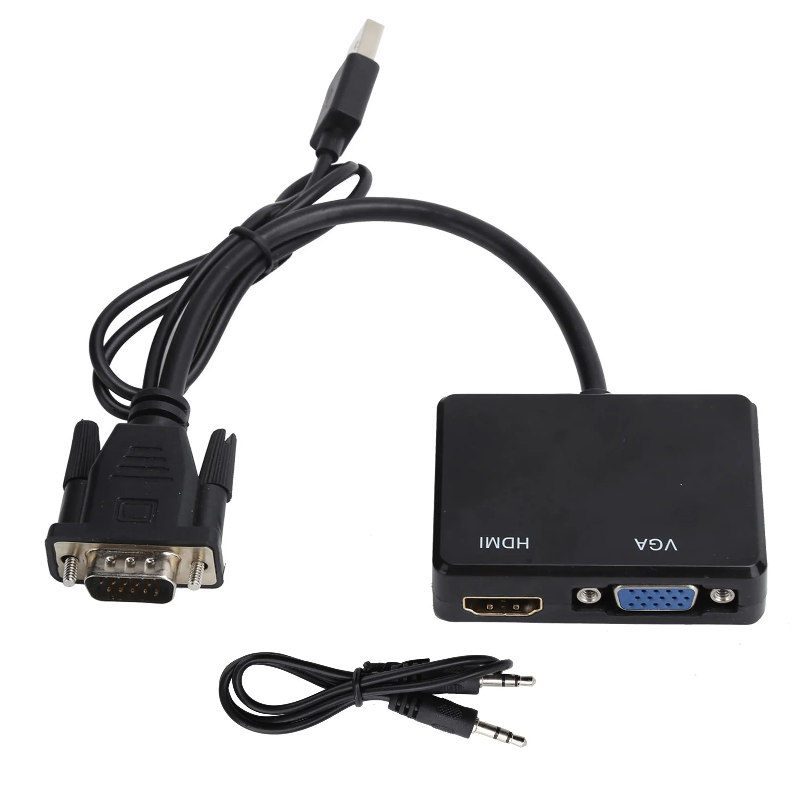 

VGA to VGA High Definition Multimedia Interface Splitter Converter Support Dual Display AdapterBlack