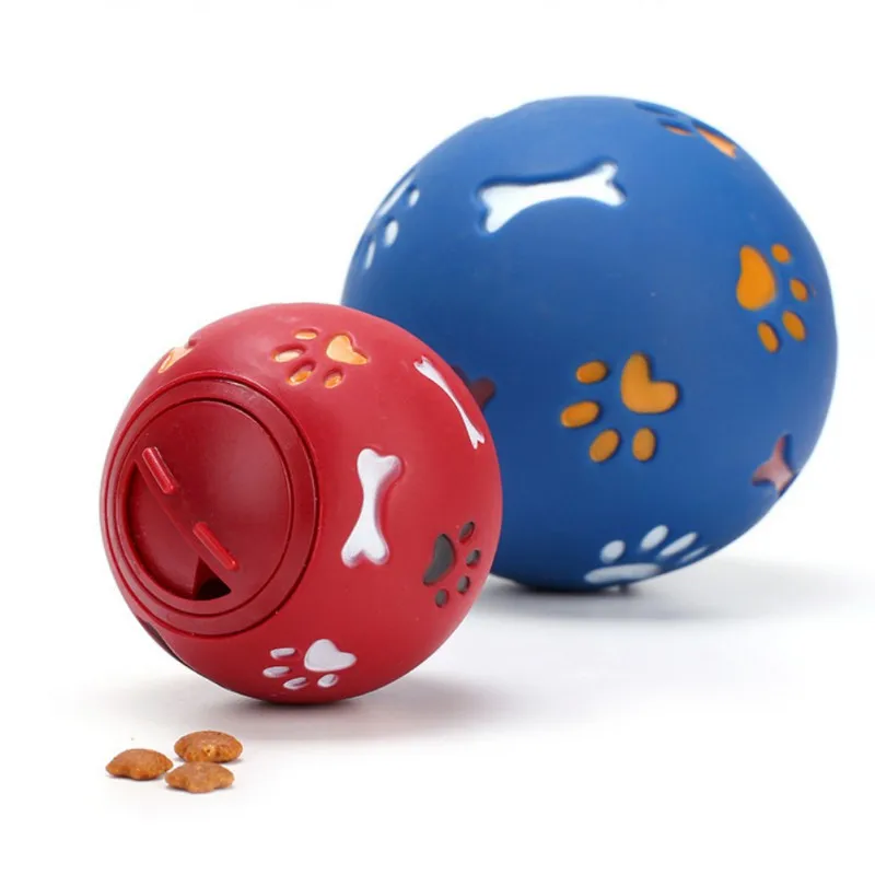 

Interactive Dog Toy Rubber Ball Chew Dispenser Leakage Food Play Ball Pet Dental Teething Training Toy Diameter 7.5/11cm