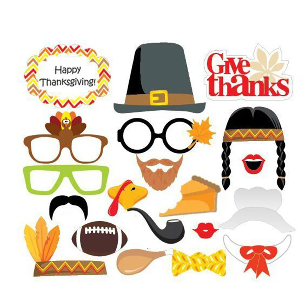 

20pcs Thanksgiving Party Decoration Supplies Photo Booth Props DIY Photo Kit