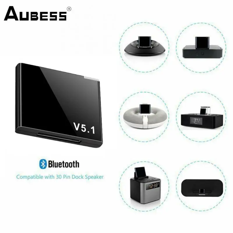 

I-WAVE 30-контактный музыкальный аудиоприемник Bluetooth 5,1, аудиоприемник A2DP, музыкальная версия для телефона, IPod 30-контактный разъем