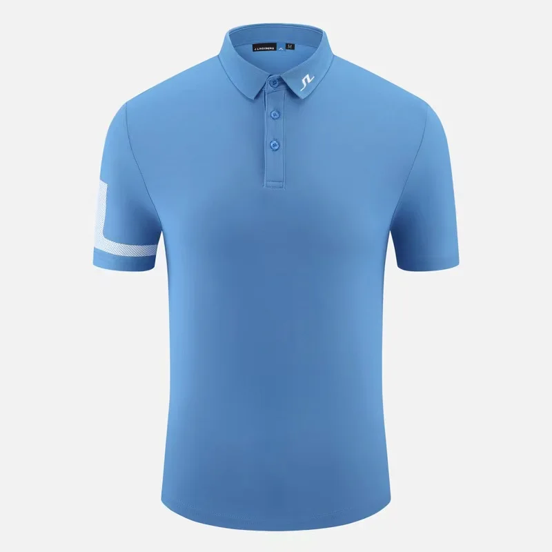 2023 Men's Short Sleeve Golf T-shirt Korean Version Slim Elastic Breathable Quick Drying Comfortable Sports Casual Clothes