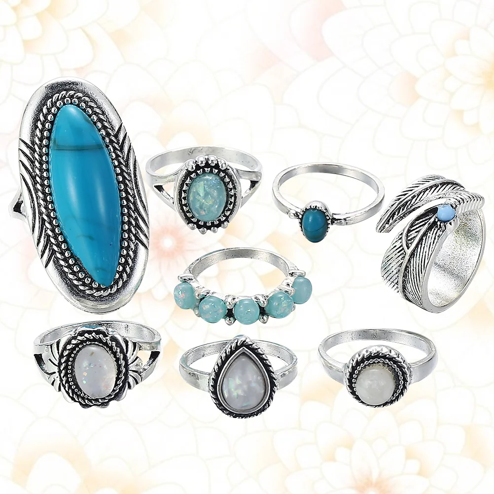

Rings Ring Vintagefashion Jointsetdesigner Silver Knuckle Decorative Victorian Wedding Jewelry Turquoise Art
