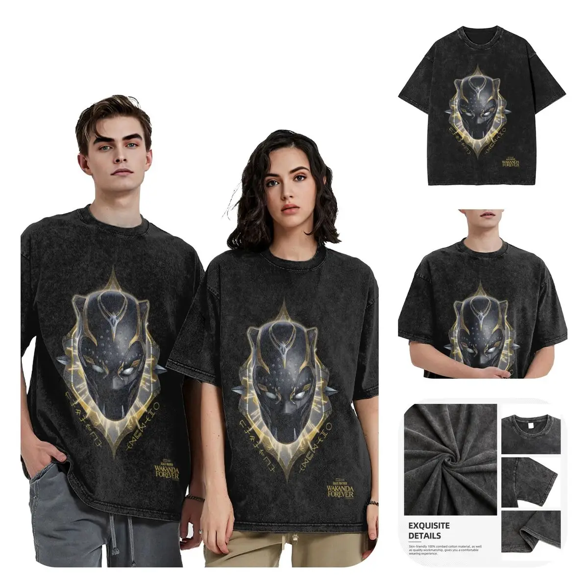 Невероятные мужские футболки с черной пантерой крутые хлопковые круглым вырезом