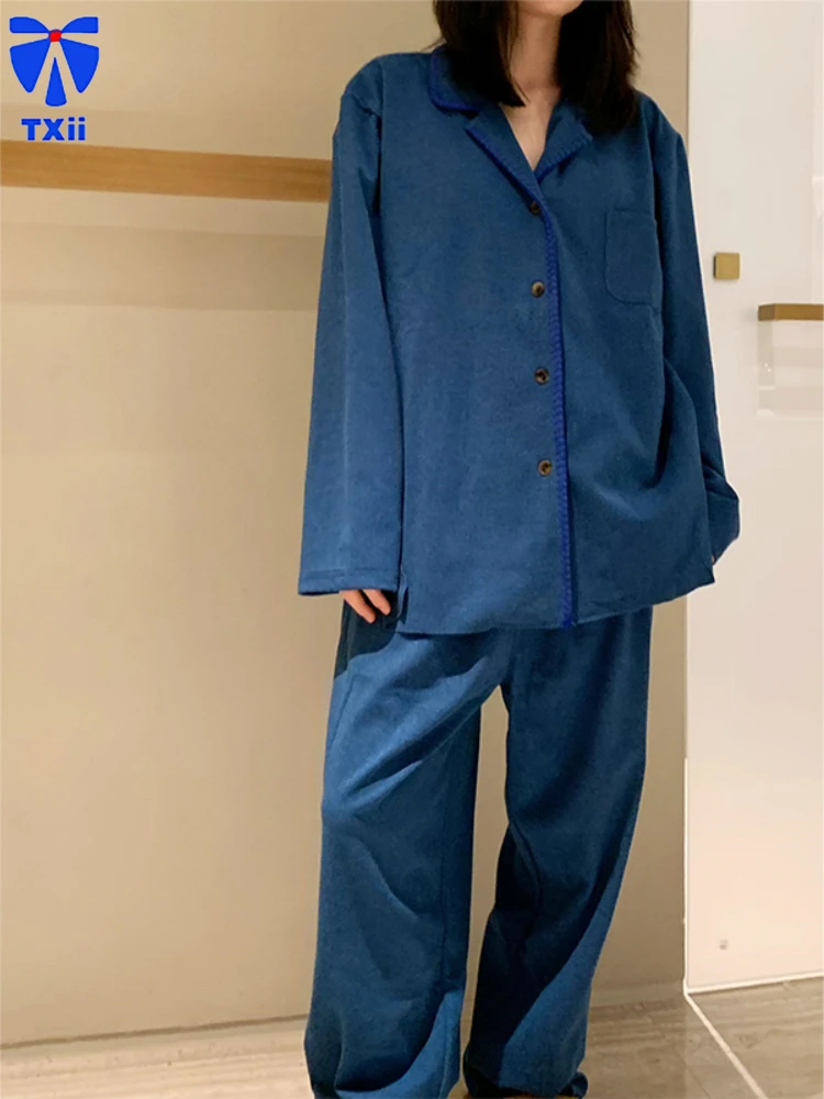 TXii Простая и изысканная немецкая бархатная пижама для женщин удобная толстая