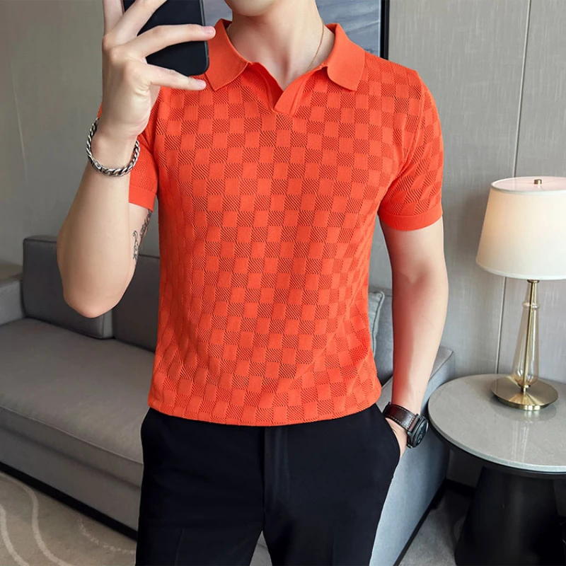 

Polo Shirt, Hollow-out Design, Ice Silk Material,Short Sleeve,polo Golf Shirt Lauren, Camisas, Traf Homme, Camisa Dudalina