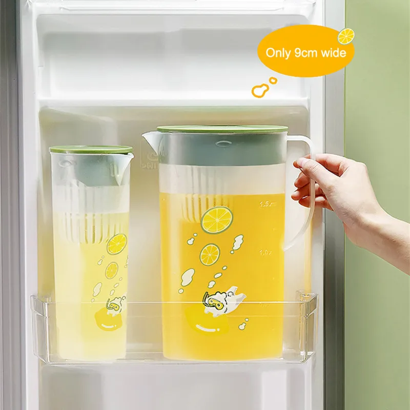 

1L/2L Cold Water Kettle Juice Beverage Barrel High Temperature Resistant Cold Water Plastic Kettle Refrigerator Cold Tea Kettle