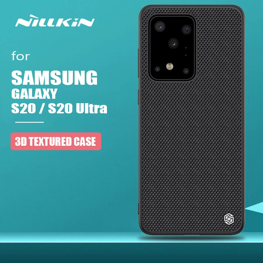 

for Samsung Galaxy S20 Ultra Case Nillkin 3D Textured Nylon PC Back Cover Soft Edge Phone Case for Samsung Galaxy S20 Ultra Case