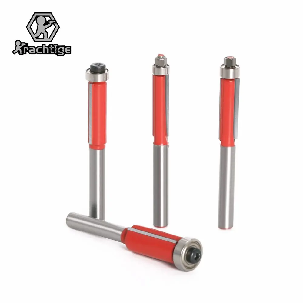 

4 шт. набор фрез для обрезания заподлицо фреза 6 мм (1/4 дюйма) Хвостовик подшипник режущая кромка Деревообрабатывающие инструменты