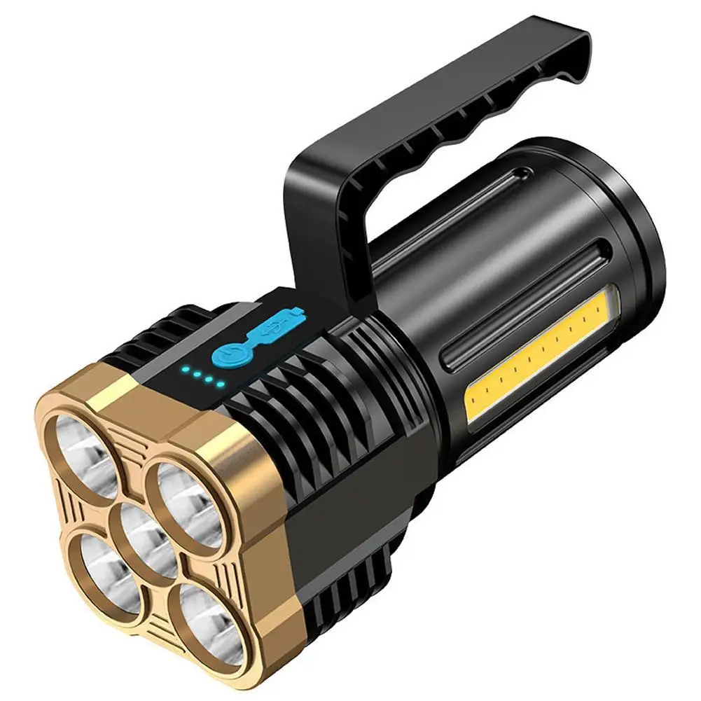 

USB Rechargeable Flashlight COB Side Light Torch Lamp Outdoor Waterproof Emergency Hand Lamp Solar LED Camping Light
