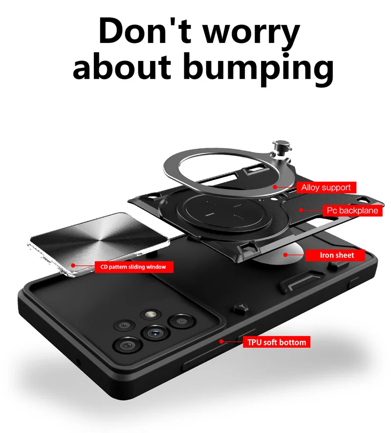 Броня чехол для Samsung Galaxy A13 A23 4G A33 A53 A73 5G крышка магнитный держатель кольцо Funda Slida