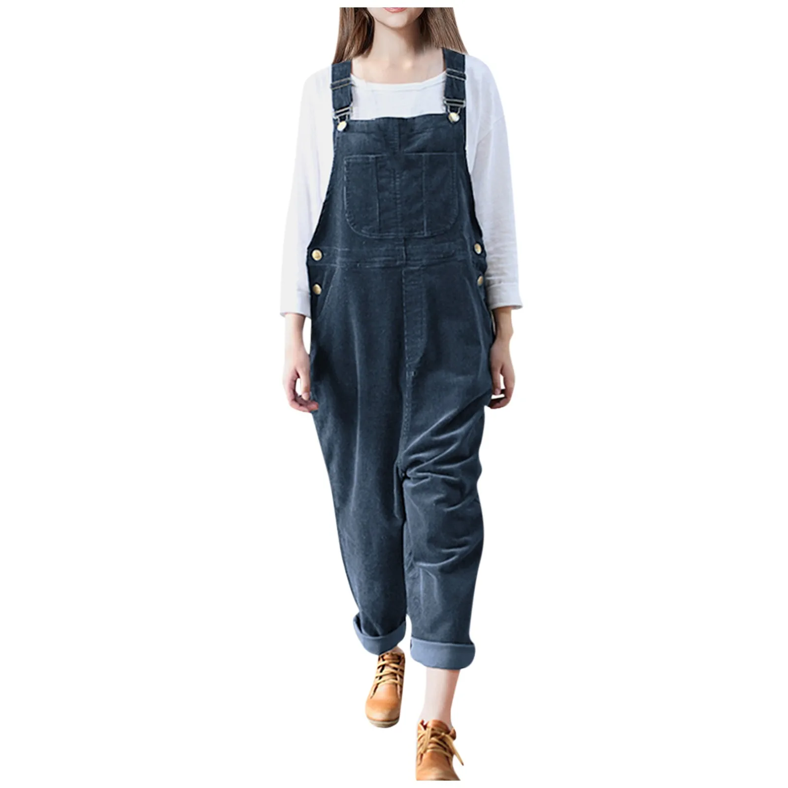 

Fashion Summer Women Jumpsuits Suspender Overalls Casual Loose Strap Rompers Female Solid Playsuits Long Pants