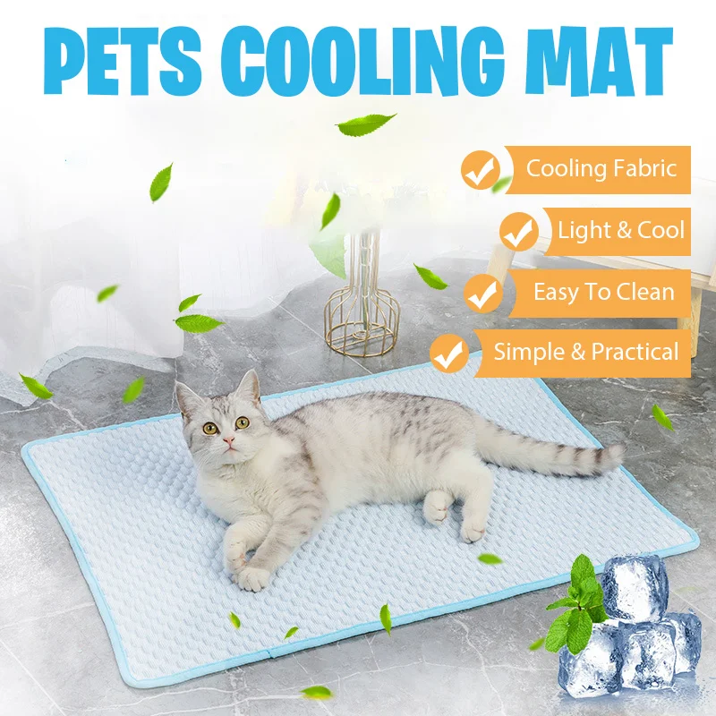 

Pet Cooling Mat Dog Cooling Mat Summer Ice Silk Pet Self Cooling Pad Washable Sofa Breathable Pet Dog Bed Pet Mats Pet Supplies