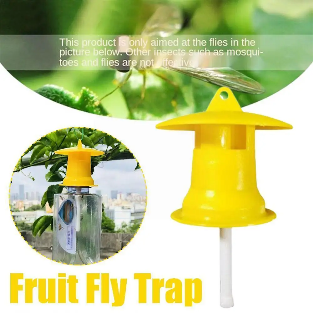 

1pc Fruit Fly Trap Killer Plastic Yellow Drosophila Trap Fly Catcher Pest Insect Control For Home Farm Orchard Fruit Fly Killer