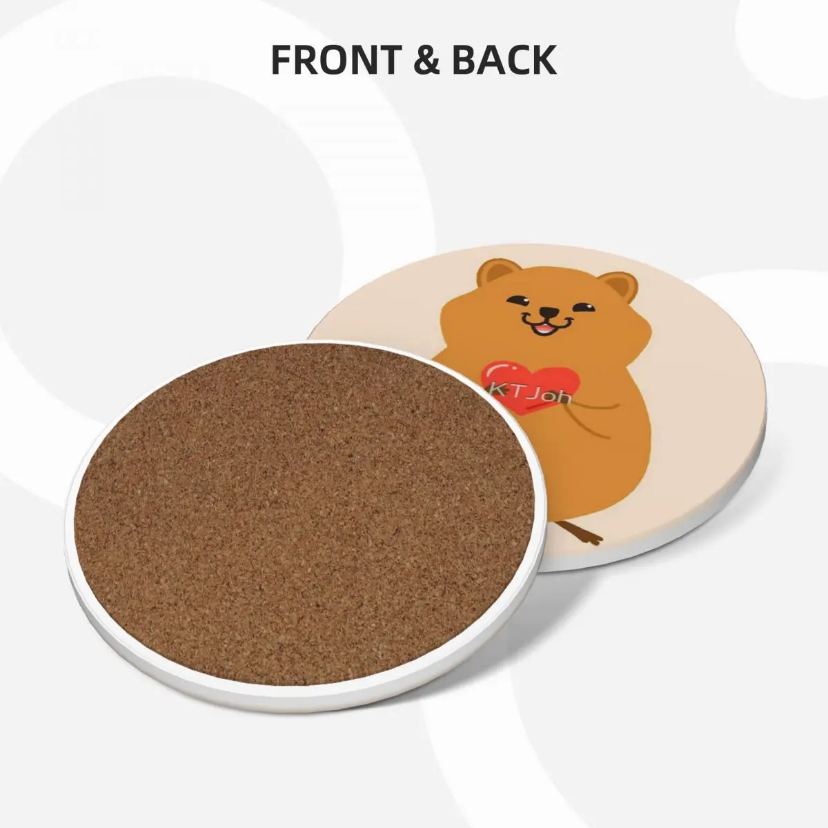 Керамические подставки Cute Quokka With Love 3 принадлежности для кухонного бара (4 шт. в