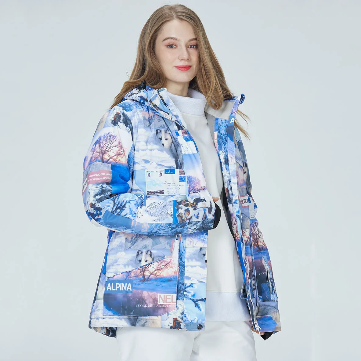 Мужские и женские лыжные куртки Мужская зимняя теплая ветрозащитная