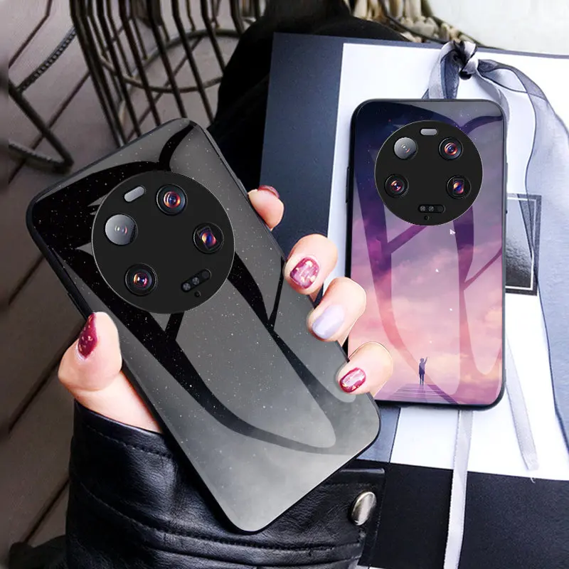 Чехол для Xiao mi 13 Ultra Ультратонкий чехол со звездным закаленным стеклом Жесткий